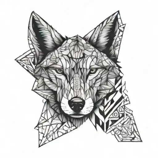 mandala wolf head tattoo design idea