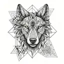 mandala wolf head tattoo design idea