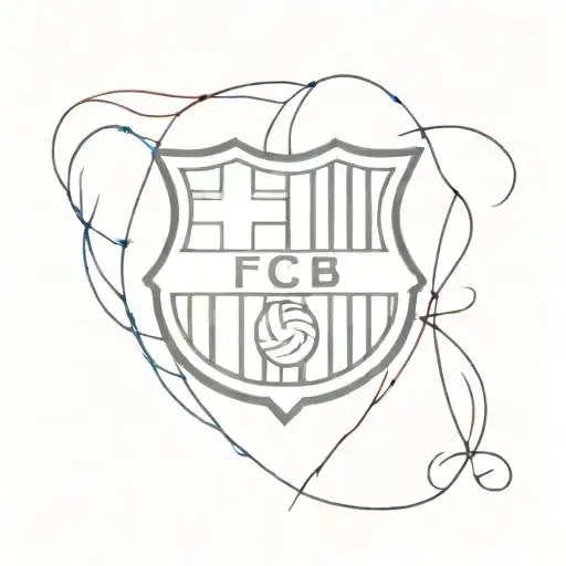 Incorporate elements of FC Barcelona's iconic logo & motto to a minimalist tattoo design. tattoo design idea