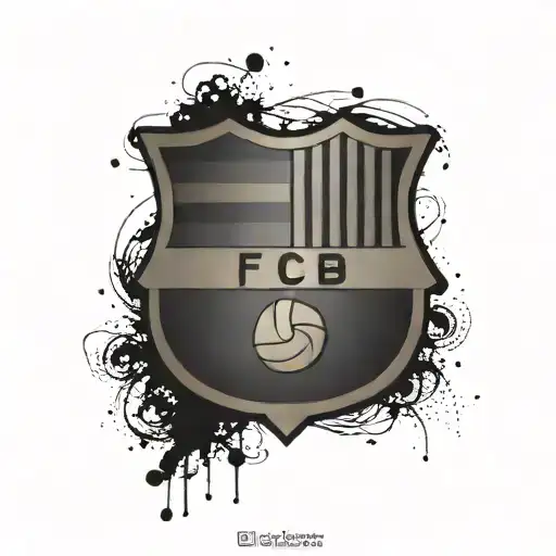 Incorporate elements of FC Barcelona's iconic logo & motto to a minimalist tattoo design. tattoo design idea