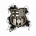 Incorporate elements of FC Barcelona's iconic logo & motto to a minimalist tattoo design. tattoo design idea