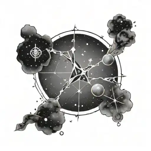 aquarius and sagittarius constellation tattoo design idea