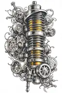 shock absorber tattoo design idea