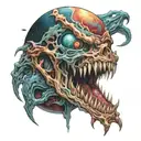 cosmic horror planet devourer tattoo design idea