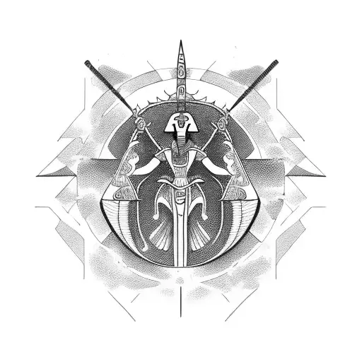 Osiris, isis, set and Ra tattoo design idea