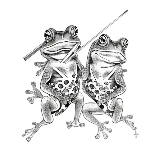 jiraiya with frogs tattoo design idea