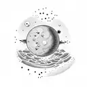meteor with an astronaut playing golf on it tattoo design idea