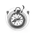 Two cards with heart and a clock tattoo design idea