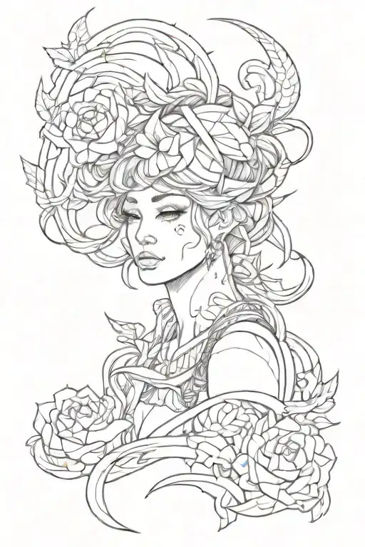 Painting in sketch style tattoo tattoo design idea