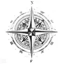 Capricorn compass eagle feather  tattoo design idea