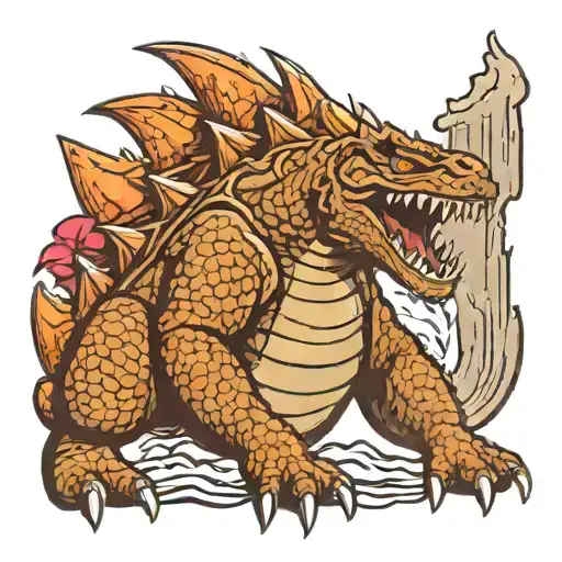 Godzilla pokemon tattoo design idea