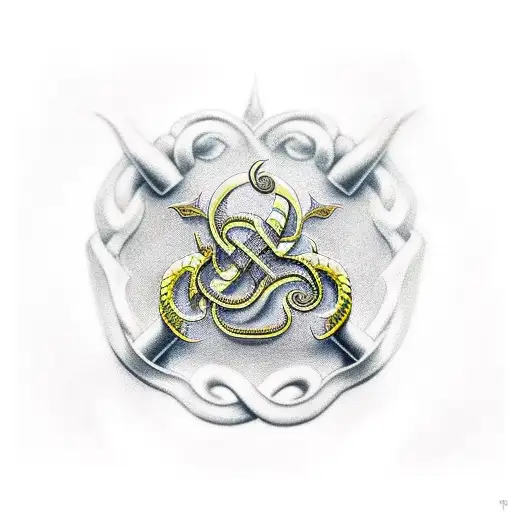 Rod of Asclepius tattoo design idea