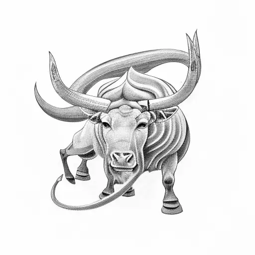 Taurus and balance heart and mind tattoo design idea
