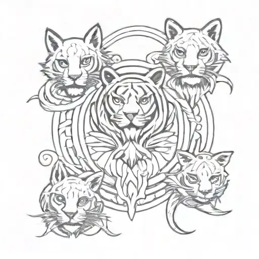 A tattoo template that represents my connection to and pride in my three sons. My sons are called Kevin, tattoo design idea