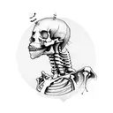 skeleton Joseph Smith with bullet holes riding a tapir tattoo design idea