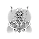 skeleton Joseph Smith riding a tapir tattoo design idea