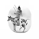 skeleton Joseph Smith riding a tapir tattoo design idea
