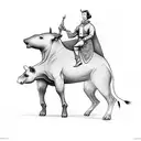 dead Joseph Smith riding a tapir tattoo design idea