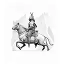 dead Joseph Smith riding a tapir tattoo design idea