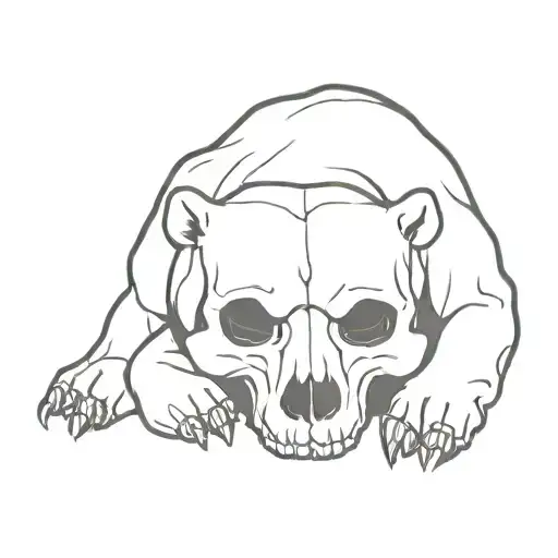 Sleep Bear skull tattoo design idea