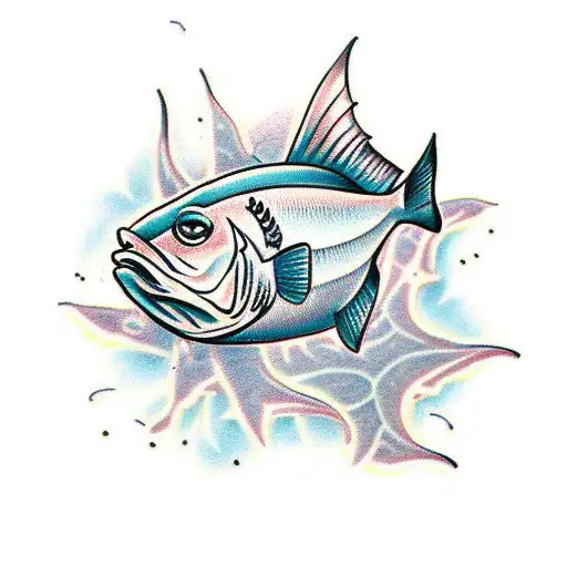 fish dead on beach tattoo design idea
