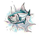 fish dead on beach tattoo design idea