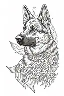 German shepherd protect  tattoo design idea
