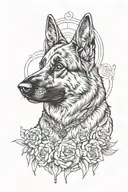German shepherd protect  tattoo design idea