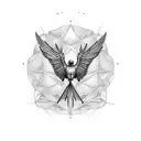 bird skeleton tattoo design idea