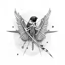 bird skeleton tattoo design idea