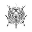 bird skeleton tattoo design idea