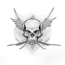 bird skeleton tattoo design idea