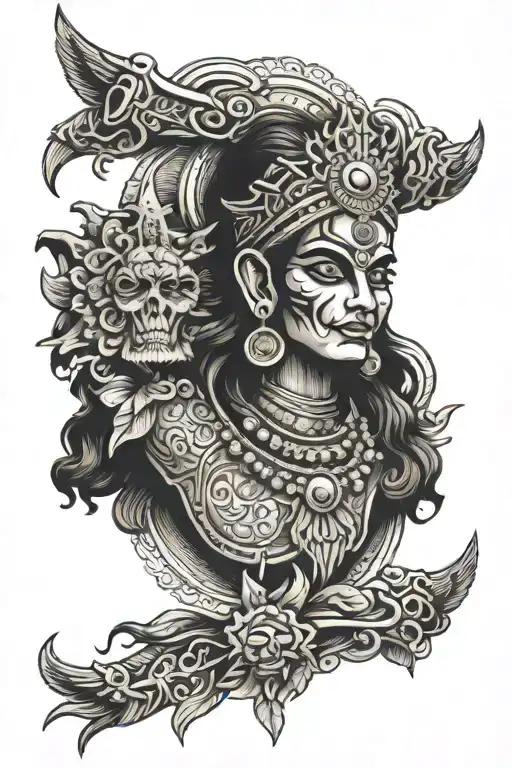 Hindu gods and death tattoo design idea