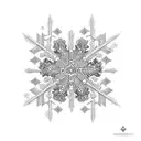 Medical cross with snowflakes tattoo design idea