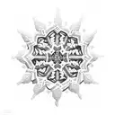 Medical cross with snowflakes tattoo design idea