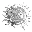 Sun and Moon tattoo design idea