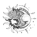 Sun and Moon tattoo design idea