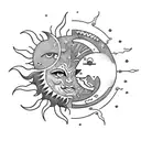 Sun and Moon tattoo design idea