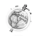 Atlas holding globe tattoo design idea