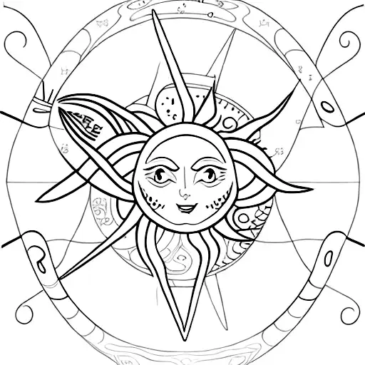 Snake,Flower, Butterfly, Moon phase Moon and sun “Aquarius” sign Rays tattoo design idea
