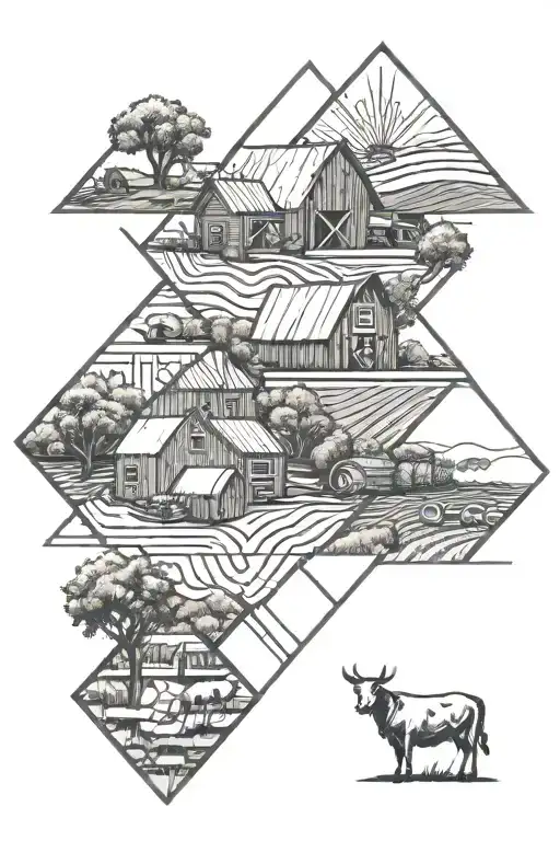 farm tattoo design idea