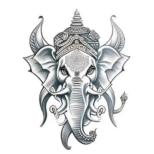 Ganesh god tattoo design idea