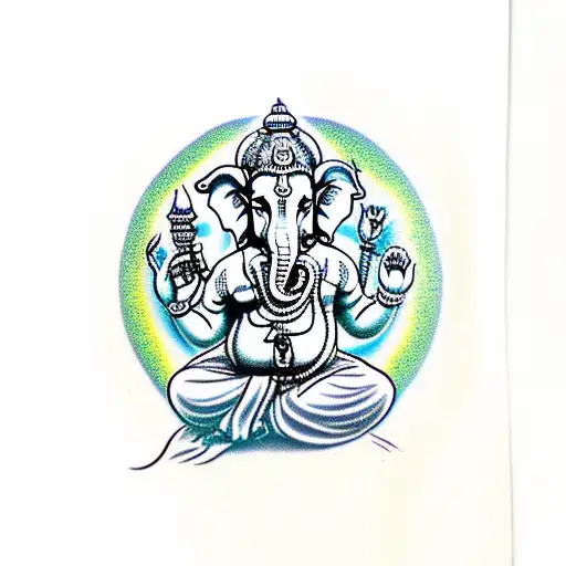 Ganesh god full body  tattoo design idea