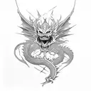 dragon slayer form berserek and a skull tattoo design idea