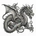 libra dragon tattoo design idea