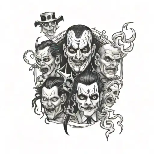 horror movie villains tattoo design idea