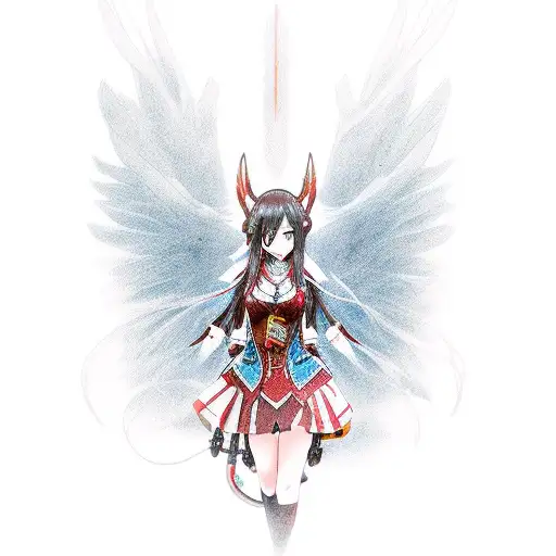  realistic illustration of Megumin for tattoo design, leveraging AI technology to capture her essence  tattoo design idea