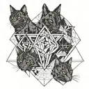 witch organization "black cat academy" tattoo design idea