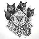 witch organization "black cat academy" tattoo design idea