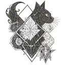 witch organization "black cat academy" tattoo design idea